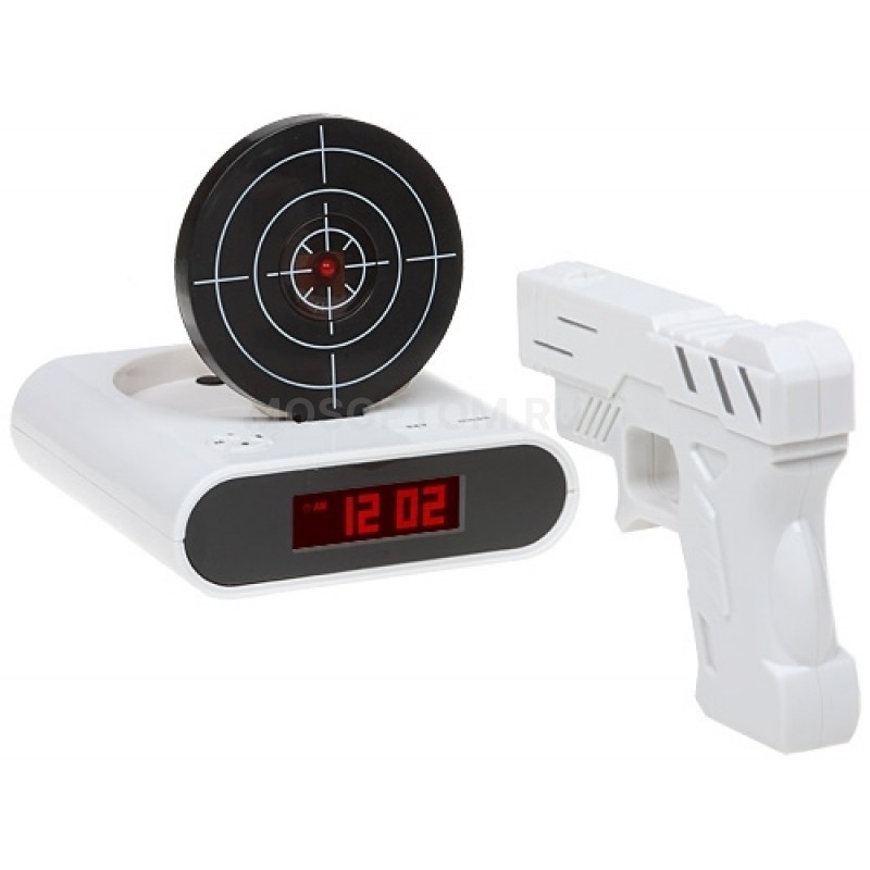 Будильник-мишень с лазерным пистолетом Sharper Image Laser Target Alarm Clock оптом