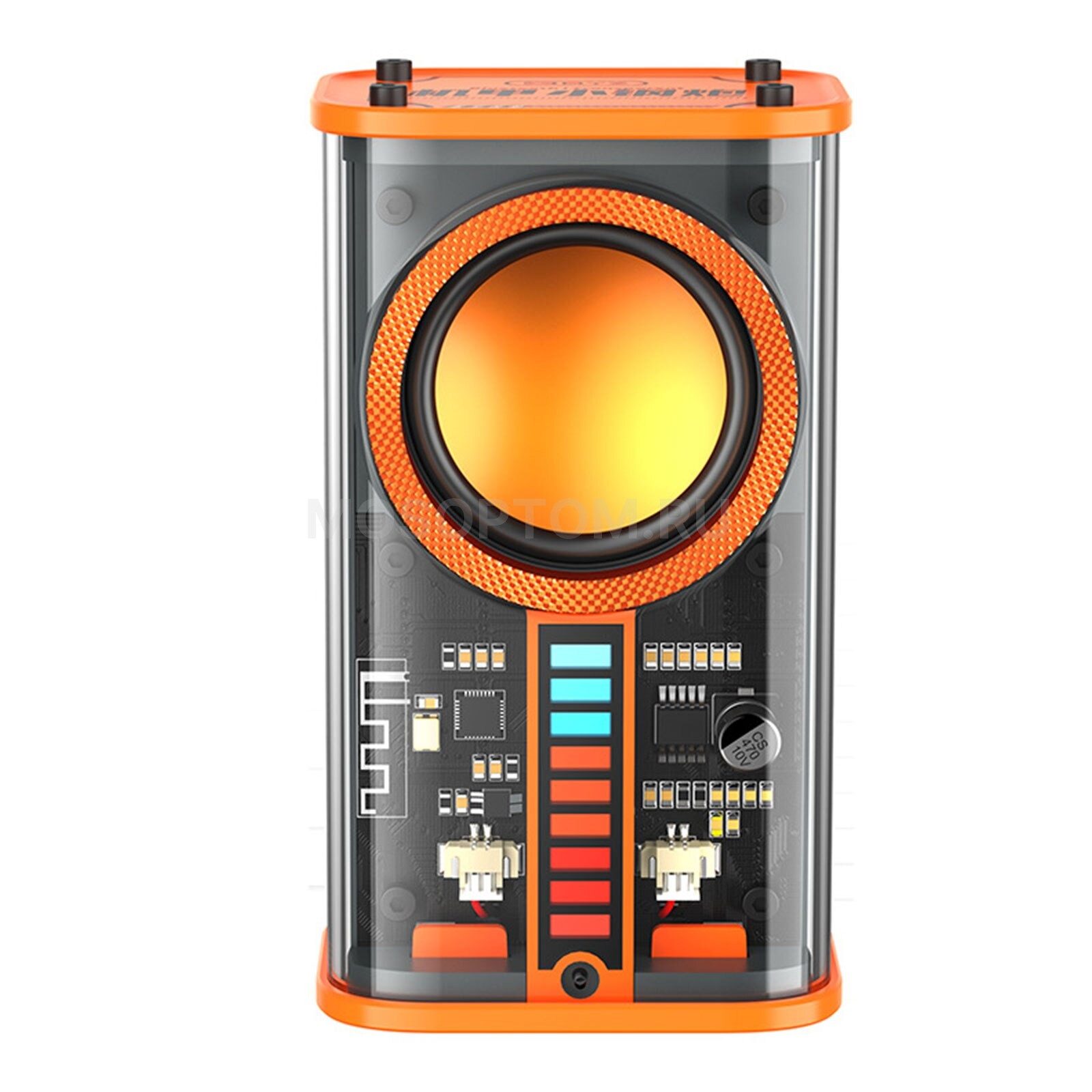 Беспроводная Bluetooth колонка с RGB-подсветкой и объемным звуком Transparent Mecha Bluetooth Speaker K07 5W 600mAh оптом