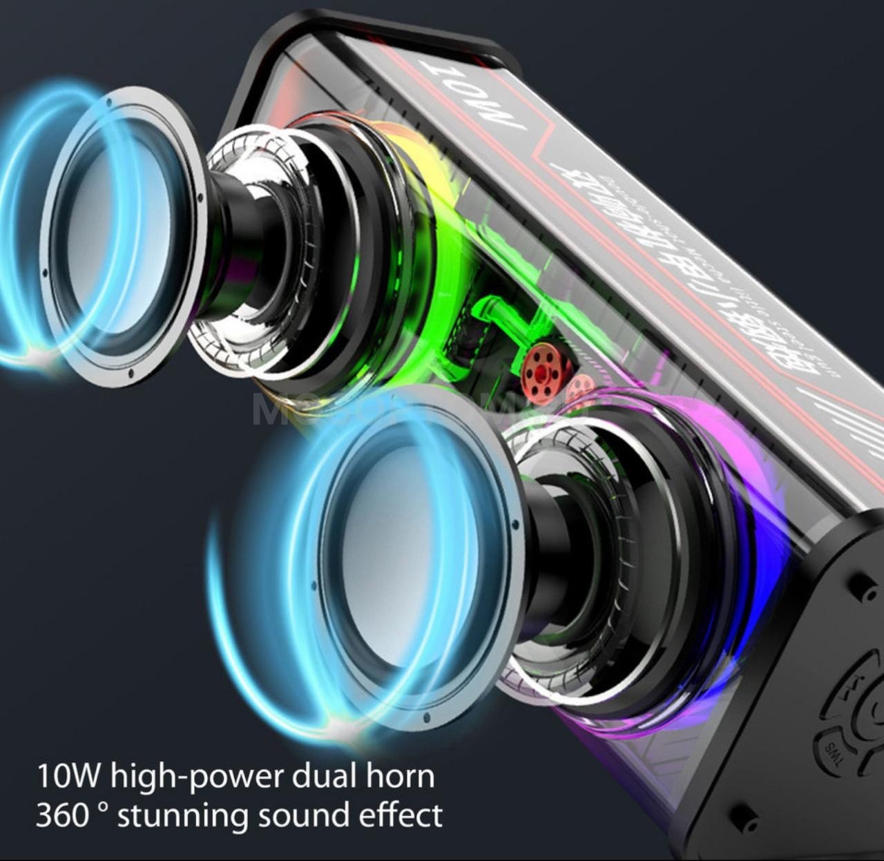 Беспроводная Bluetooth колонка с подсветкой RGB BT5.3 Dual 10W Speaker Rohs V8 оптом - Фото №3