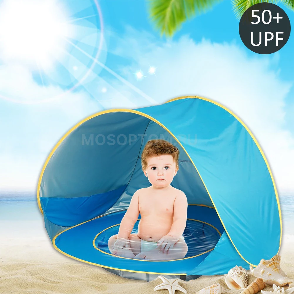 Детская водонепроницаемая пляжная палатка с бассейном оптом - Фото №8