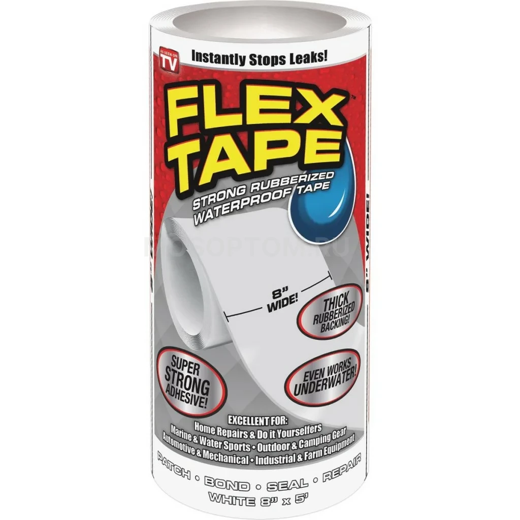 Изолирующая лента Flex Tape 20см (белый) оптом