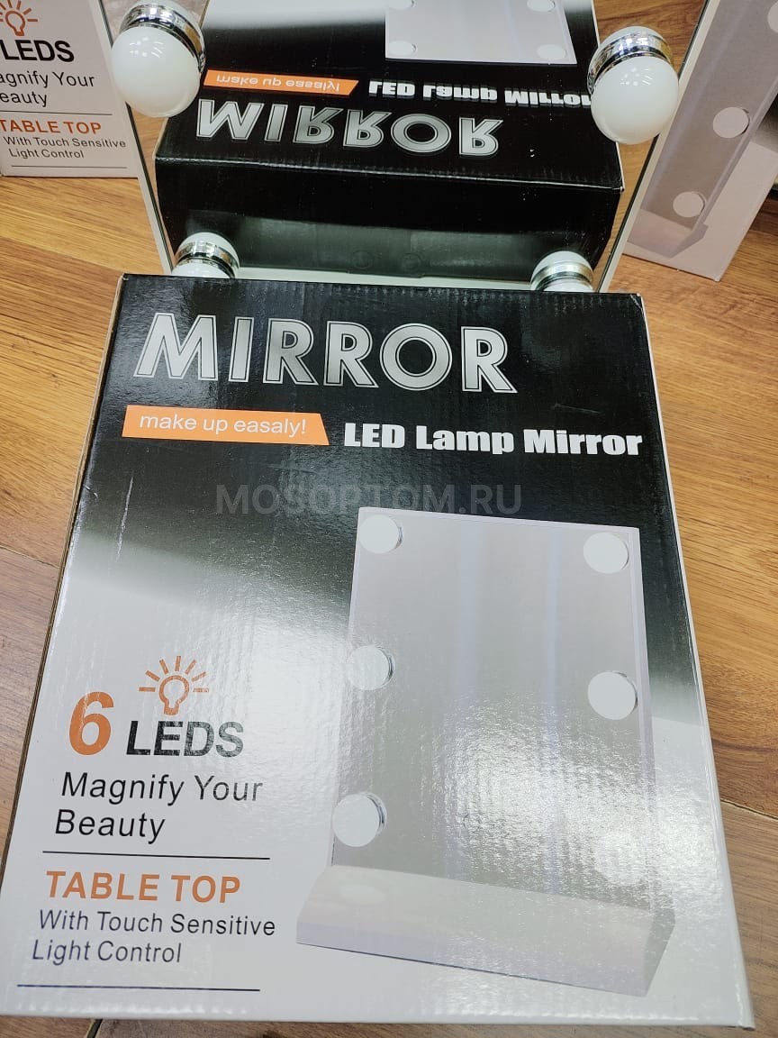 Зеркало для макияжа с подсветкой Mirror LED Lamp Mirror 6 LEDS оптом - Фото №2