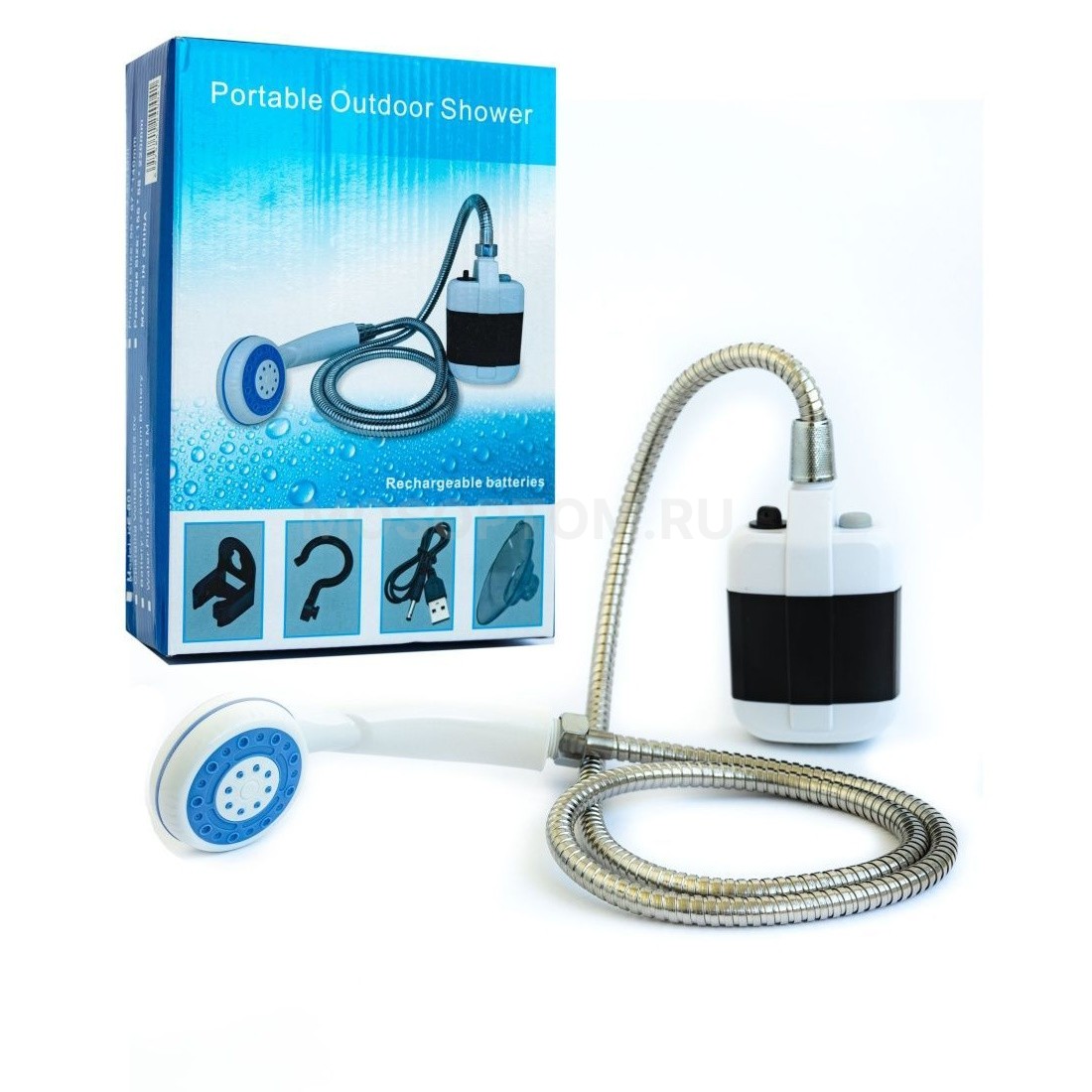 Переносной душ с аккумуляторным насосом Portable Outdoor Shower оптом