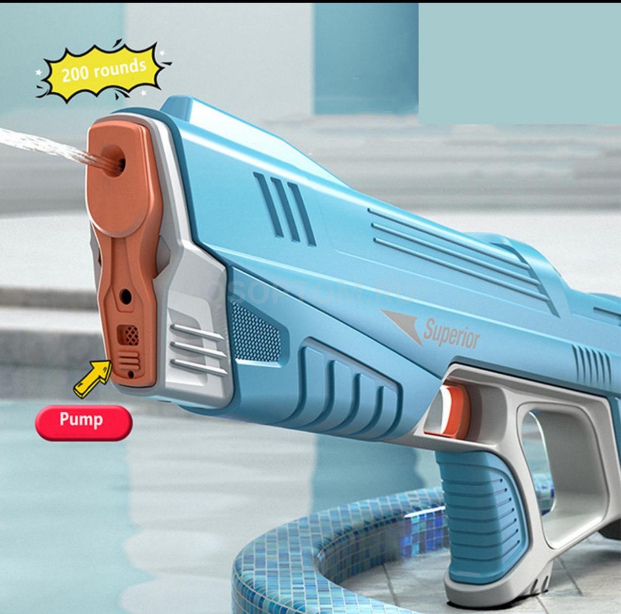 Электрический водный пистолет бластер Combat Water Gun Game Superior оптом - Фото №4