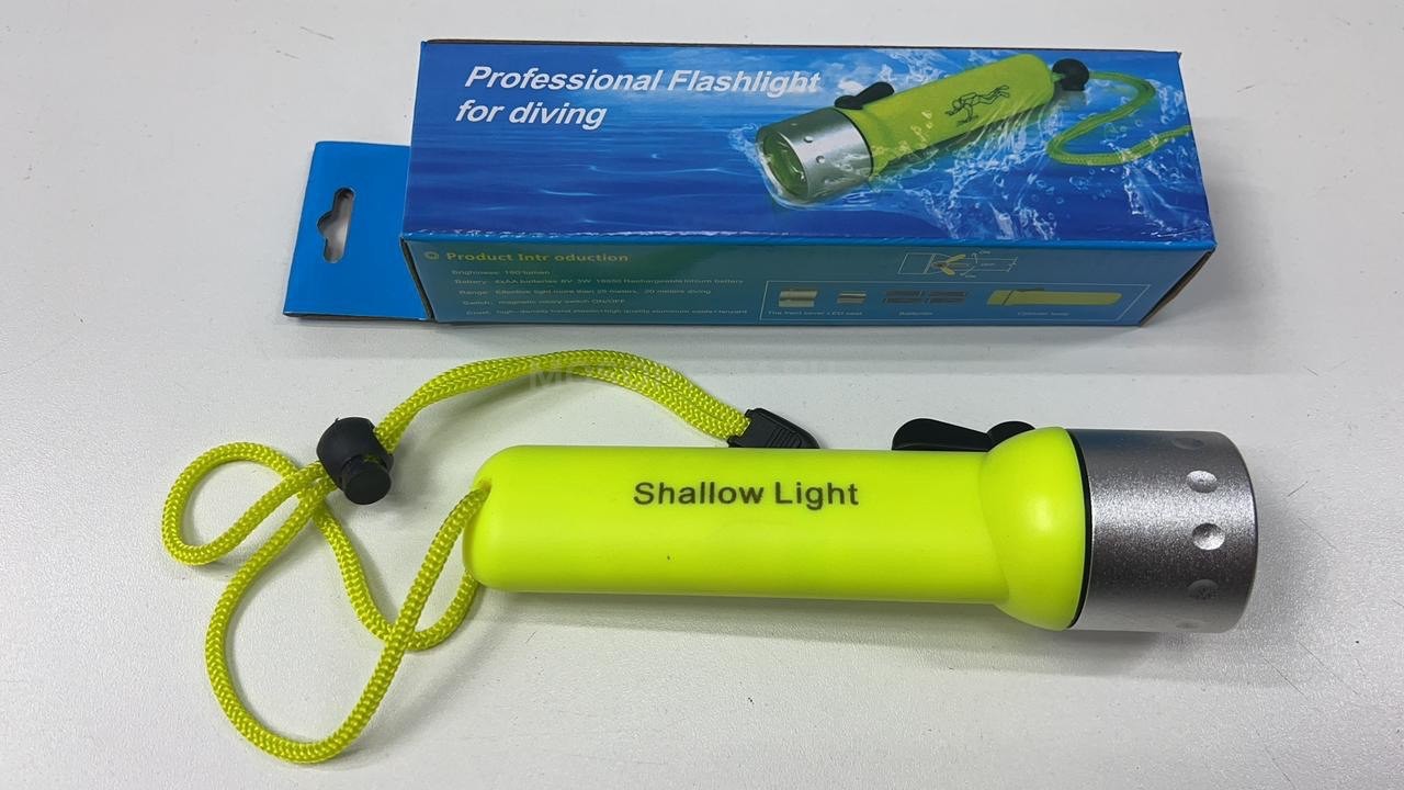 Фонарик для подводного плавания, для дайвинга Professional Flashlight for Diving Shallow Light оптом - Фото №2
