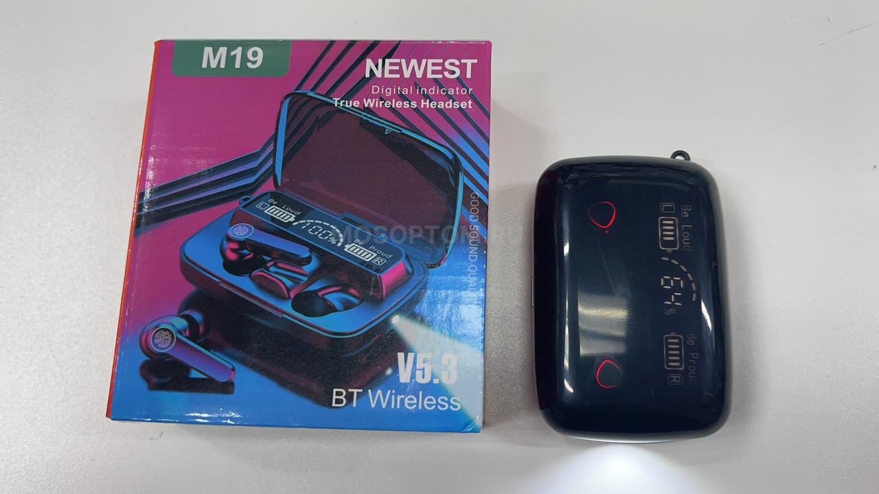 Беспроводные наушники-вкладыши с сенсорным зарядным экраном Newest V5.3 BT Wireless M19 оптом - Фото №2