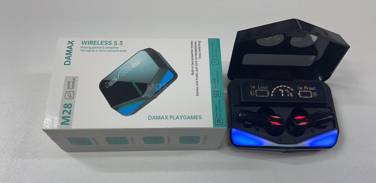 Беспроводные наушники-вкладыши с сенсорным зарядным кейсом Damax Game Headset Wireless 5.3 M28 оптом - Фото №2