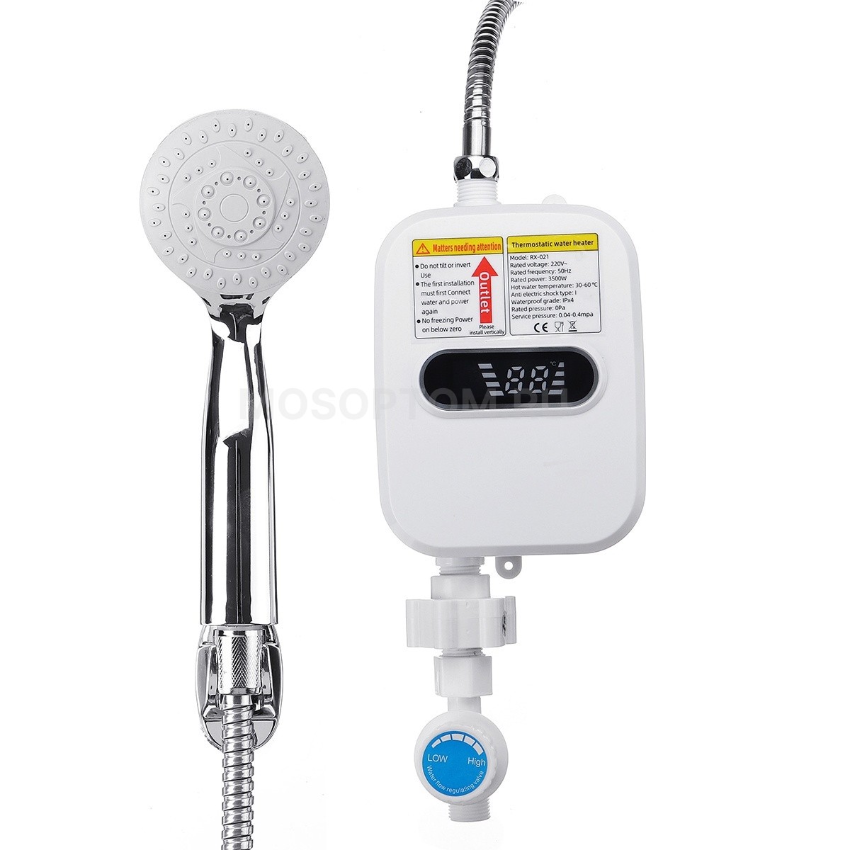 Электрический мгновенный проточный водонагреватель с термостатом и душевой лейкой 3500Вт Mini Water Heater оптом