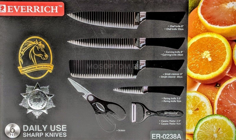 Набор кухонных ножей Everrich ER-0238A оптом - Фото №3