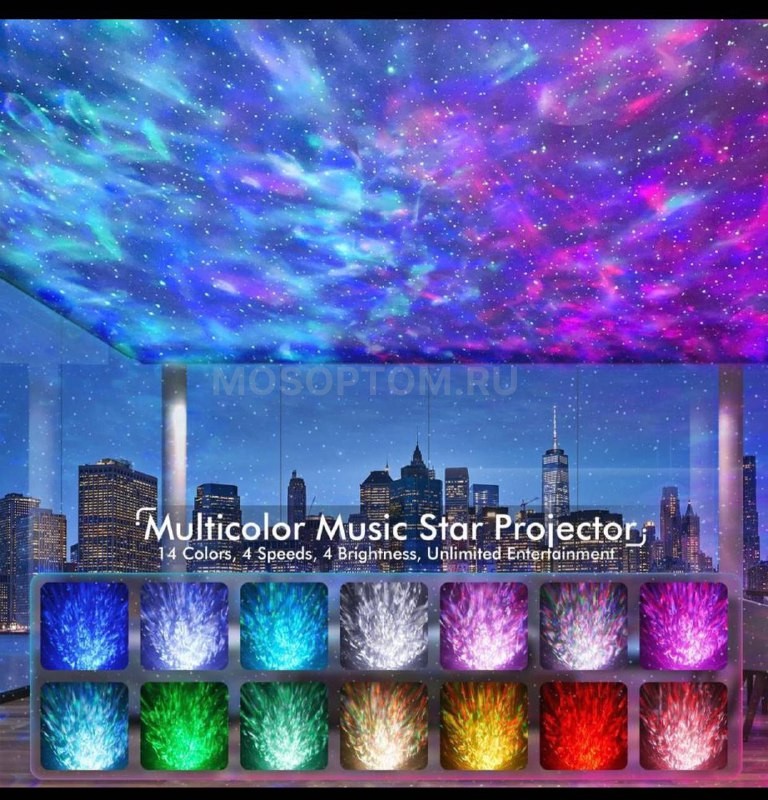 Детский музыкальный ночник-проектор звездного неба Galaxy Nightlight Projector оптом - Фото №4