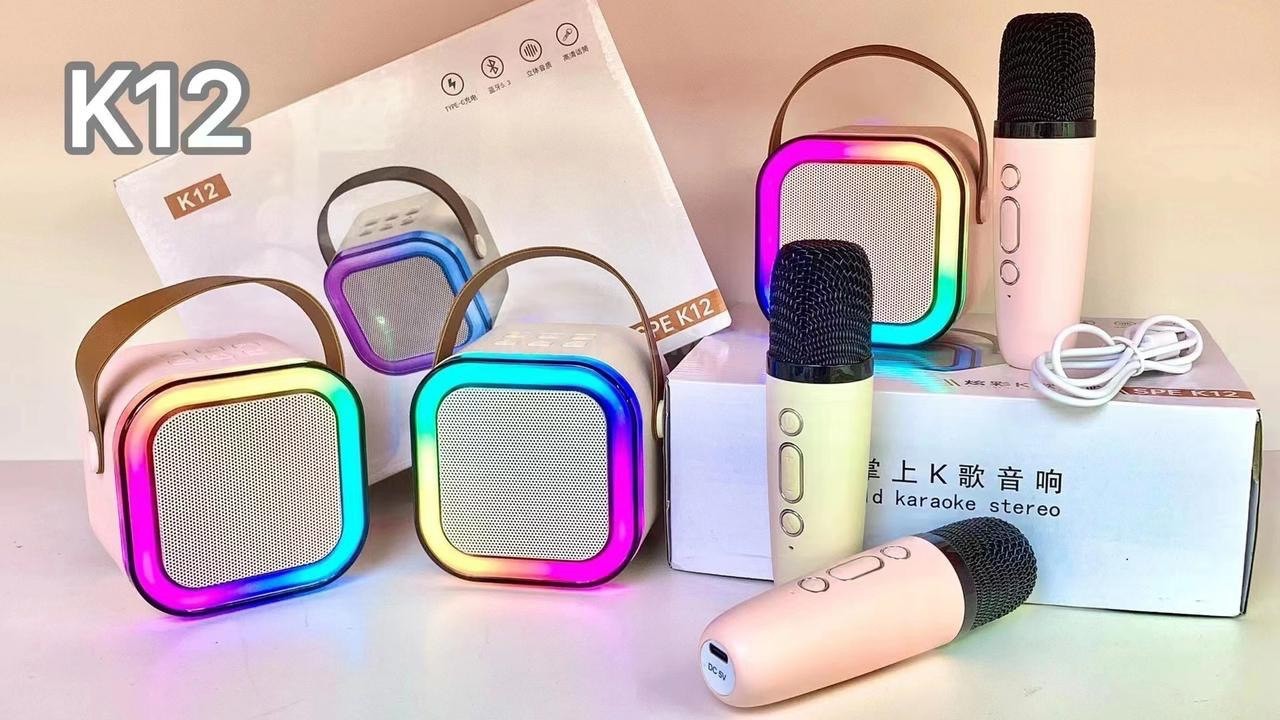 Система караоке Bluetooth-колонка с микрофонами Colorful Karaoke Sound System K12 оптом - Фото №3