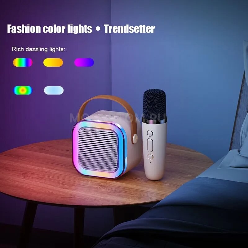 Система караоке Bluetooth-колонка с микрофонами Colorful Karaoke Sound System K12 оптом - Фото №4