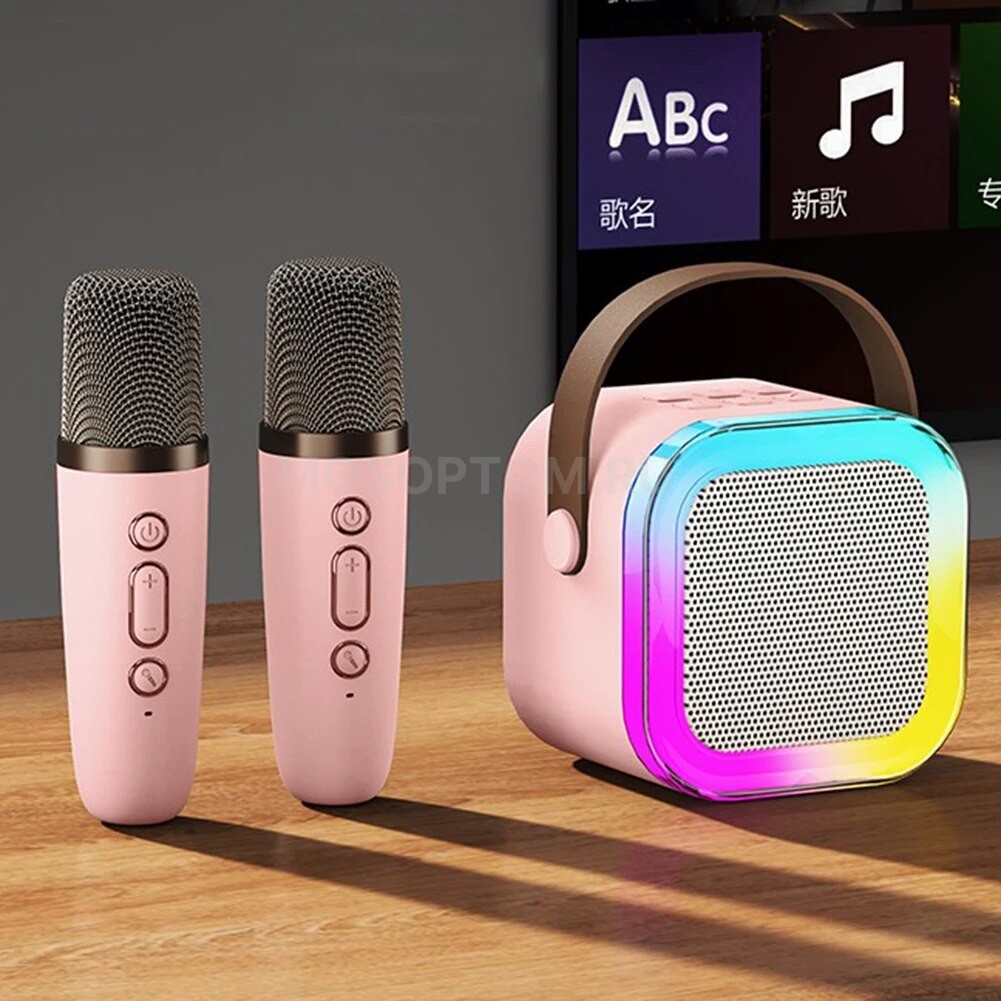 Система караоке Bluetooth-колонка с микрофонами Colorful Karaoke Sound System K12 оптом - Фото №6