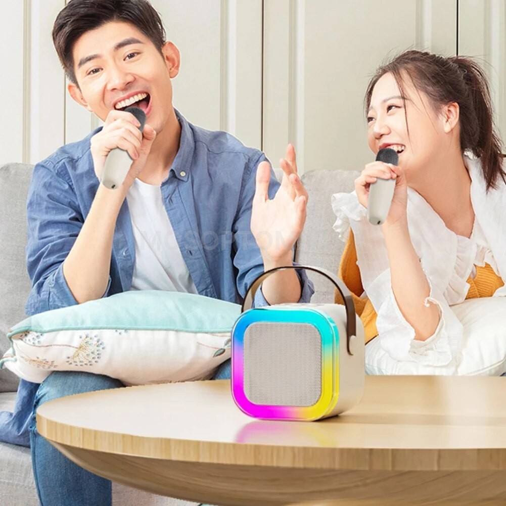 Система караоке Bluetooth-колонка с микрофонами Colorful Karaoke Sound System K12 оптом - Фото №7
