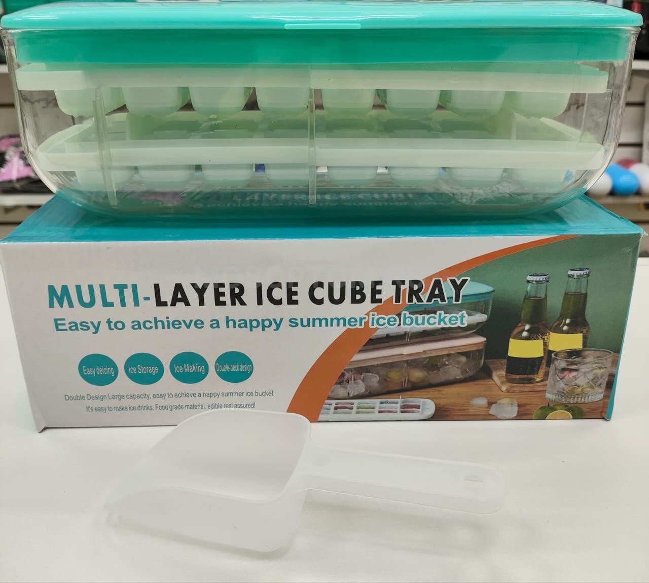 Форма для льда в контейнере с лопаткой Multi-Layer Ice Cube Tray оптом - Фото №2