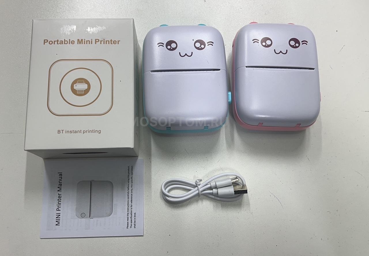 Мини термопринтер Portable Mini Printer оптом - Фото №2