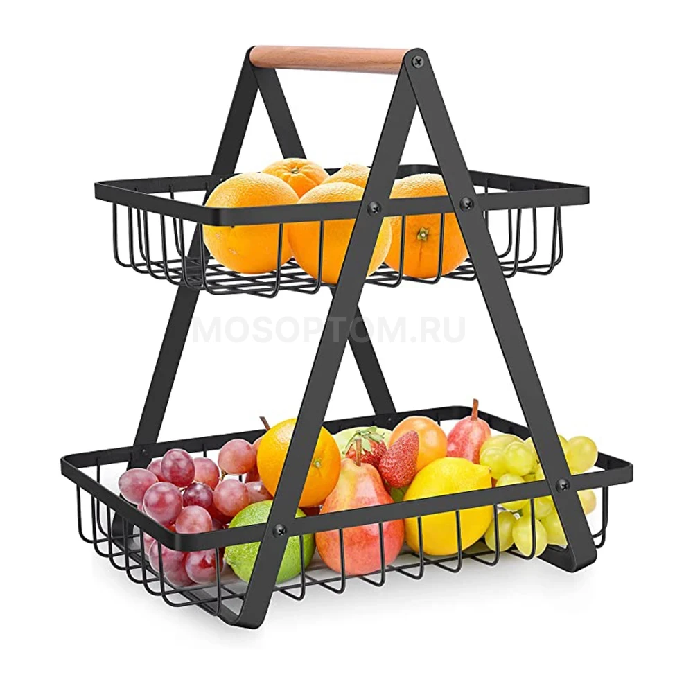 Корзина для фруктов металлическая двухъярусная Fruit Basket оптом