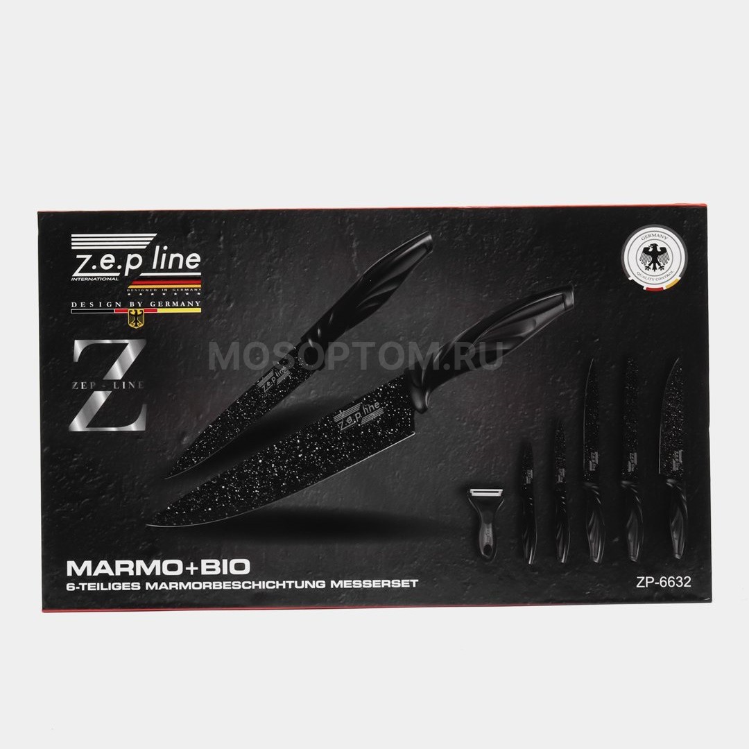Набор кухонных ножей в подарочной коробке, 6 предметов Zep Line ZP-6632 оптом