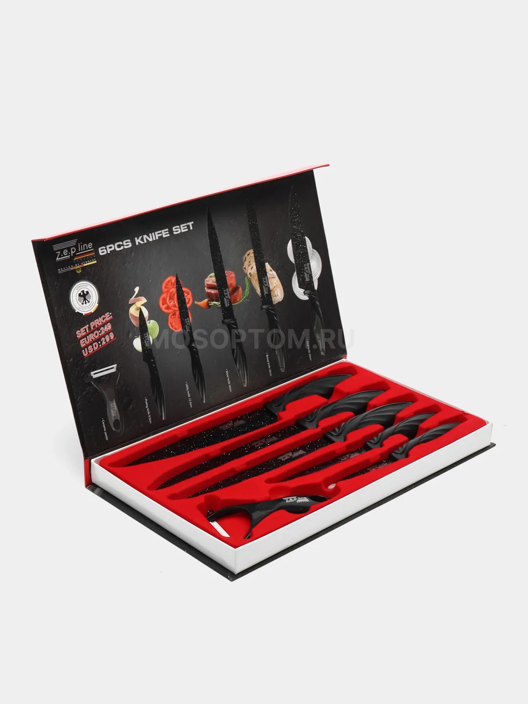 Набор кухонных ножей в подарочной коробке, 6 предметов Zep Line ZP-6632 оптом - Фото №3
