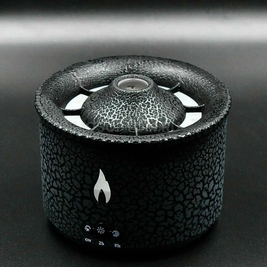 Аромадиффузор-увлажнитель воздуха с имитацией пламени Вулкан Flame Aroma Diffuser черный оптом