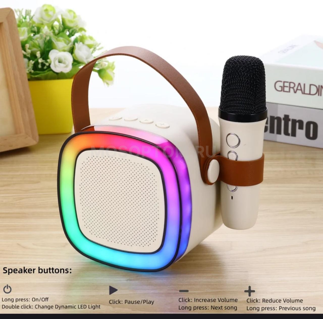 Система караоке Bluetooth-колонка с микрофонами Colorful Karaoke Sound System K12 оптом - Фото №12