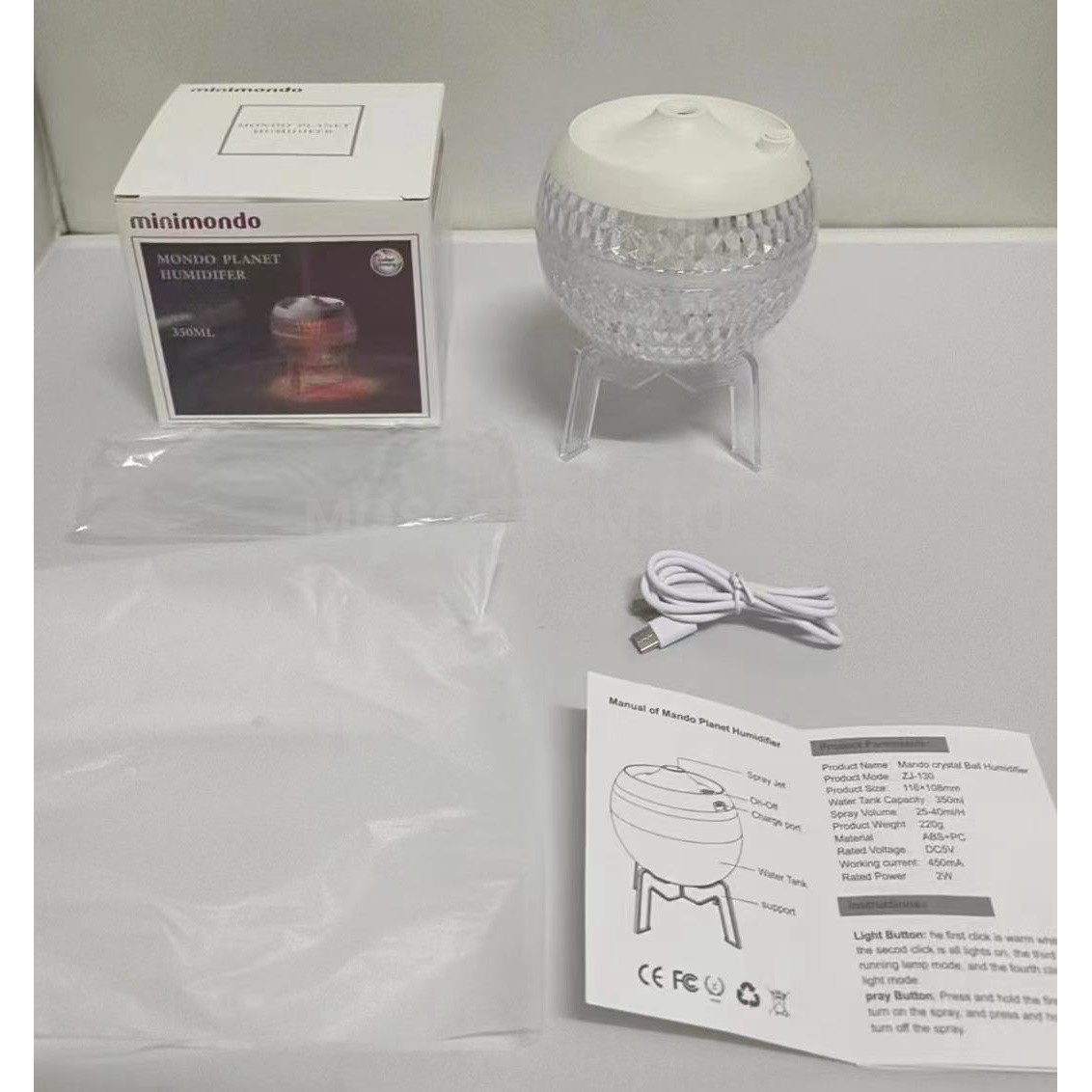 Увлажнитель воздуха, ночник декоративный, аромадиффузор Minimondo Mondo Planet Humidifier 350мл оптом