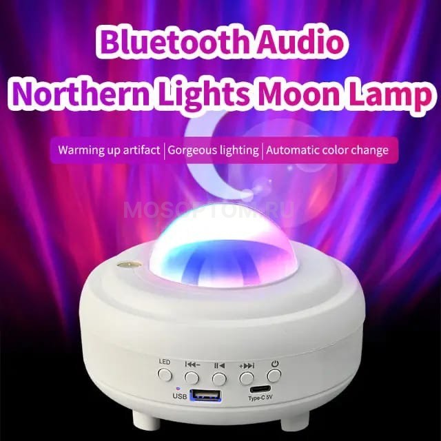 Проектор-ночник Bluetooth Music Northern Lights Moon Lights оптом - Фото №4