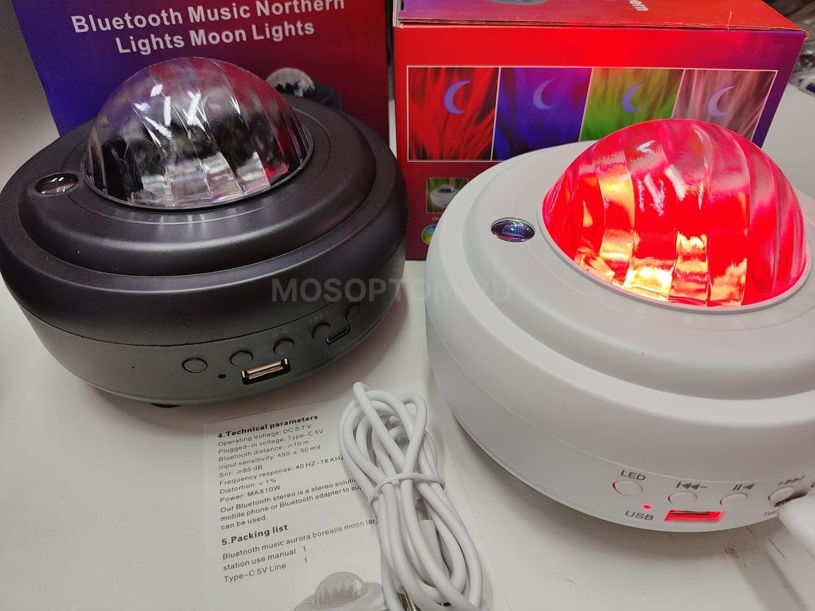 Проектор-ночник Bluetooth Music Northern Lights Moon Lights оптом - Фото №2