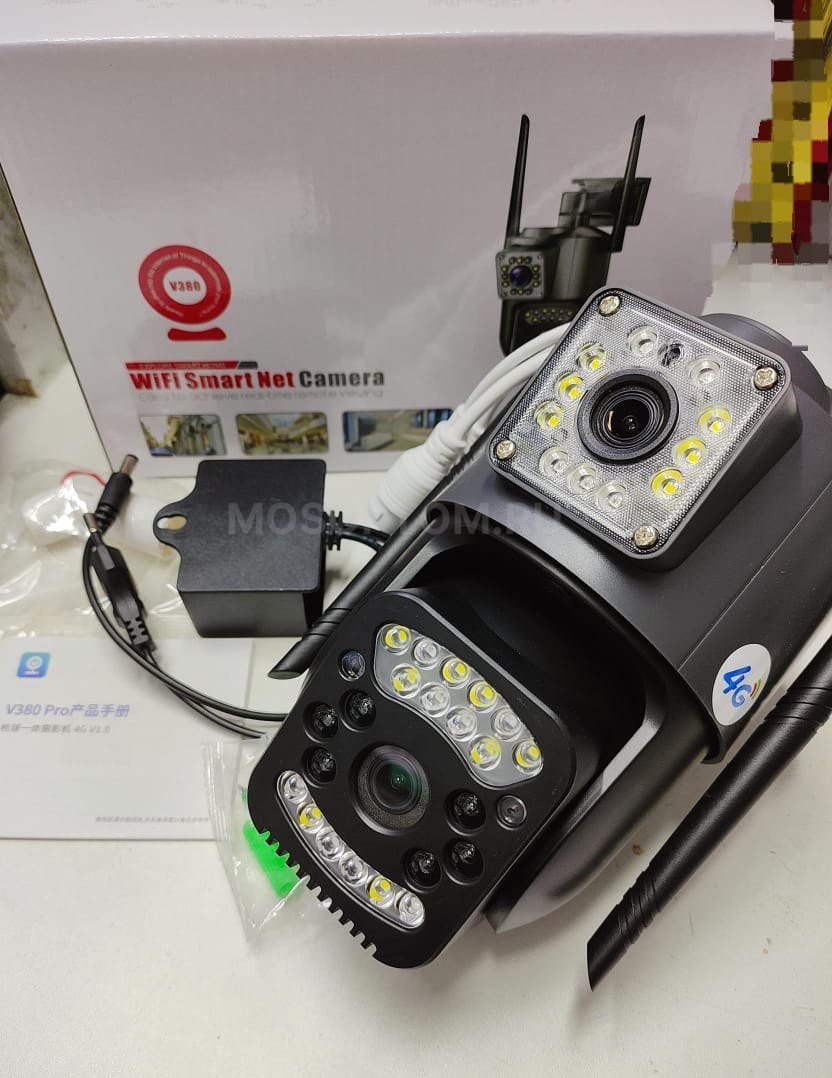 Уличная водонепроницаемая камера видеонаблюдения с двойным объективом 4G с SIM-картой WiFi Smart Net Camera оптом - Фото №2