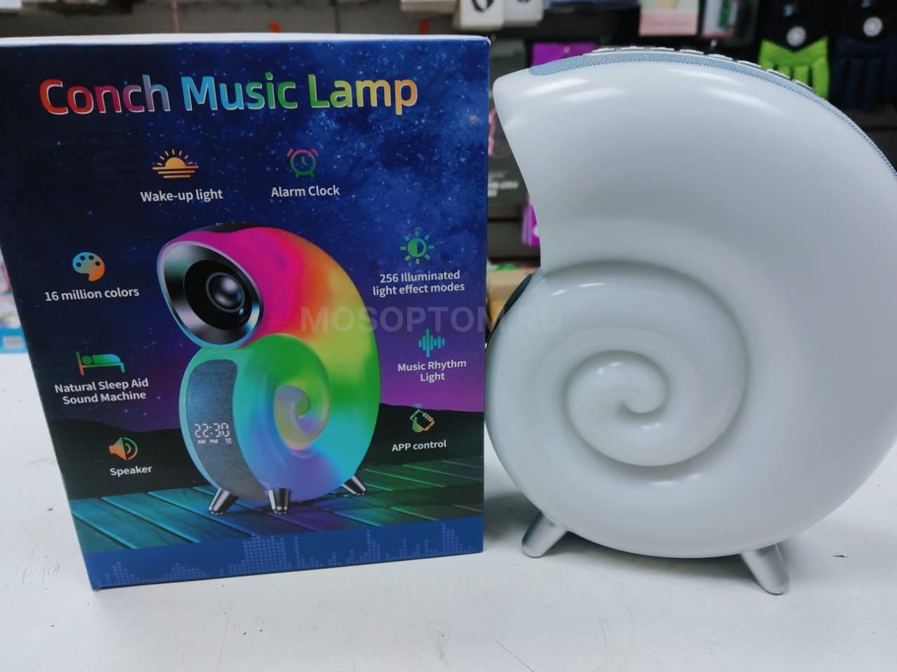 Музыкальный настольный ночник, bluetooth колонка Ракушка Conch Music Lamp оптом - Фото №2
