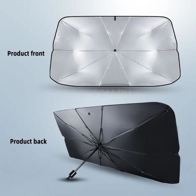 Солнцезащитный зонт для лобового стекла автомобиля 130-145х79см оптом - Фото №8