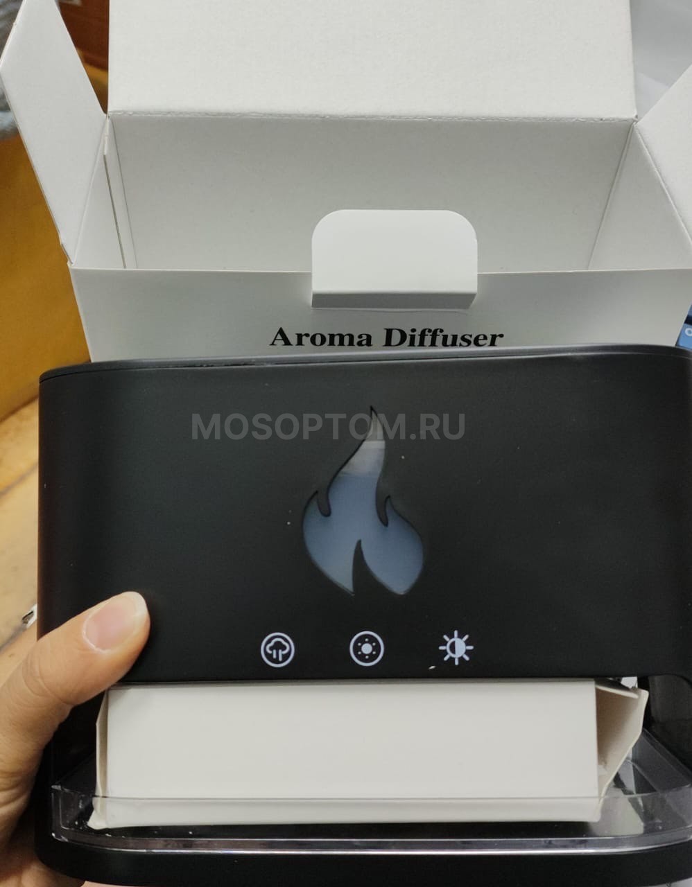 Аромадиффузор, увлажнитель воздуха ультразвуковой с эффектом пламени Aroma Diffuser оптом - Фото №4