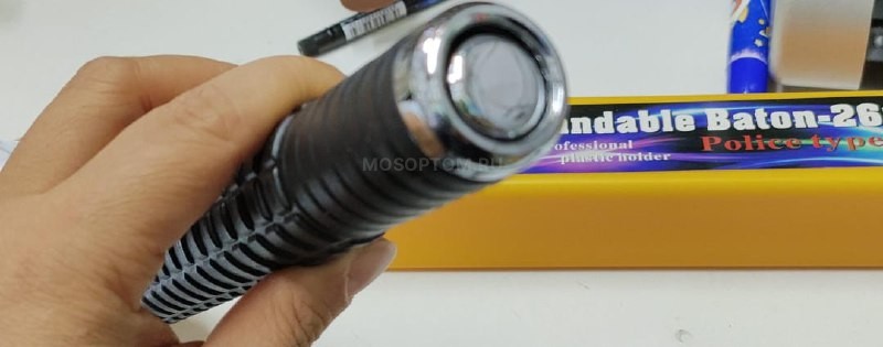 Раскладная телескопическая палка-дубинка для самообороны, в чехле оптом - Фото №4