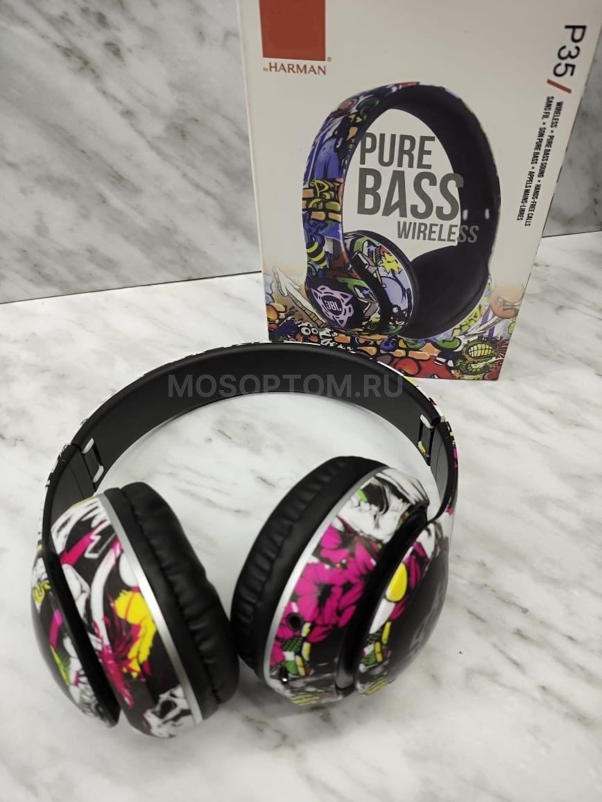 Наушники беспроводные Bluetooth Harman Pure Bass Wireless P35 оптом - Фото №4