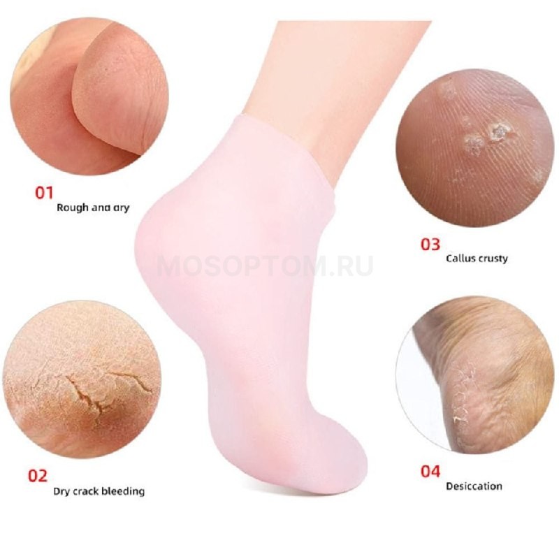 Увлажняющие силиконовые носки Silicone Moisturizing Socks оптом - Фото №4