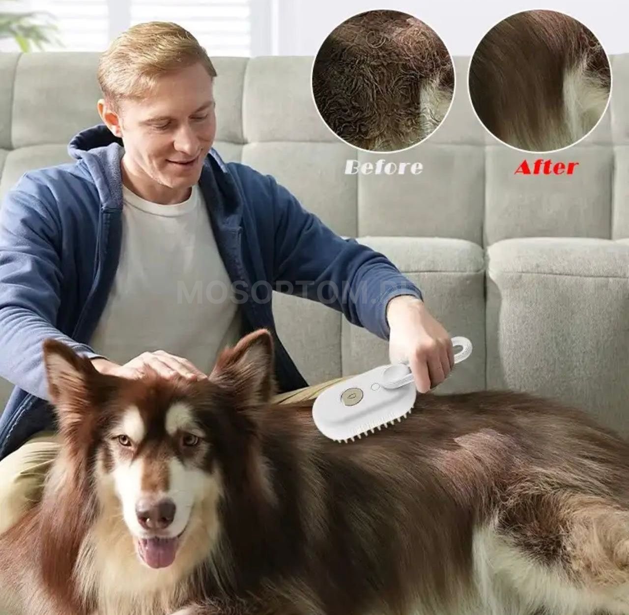 Электрическая массажная паровая щетка для домашних животных Electric Spray Handle Massage Brush оптом - Фото №6