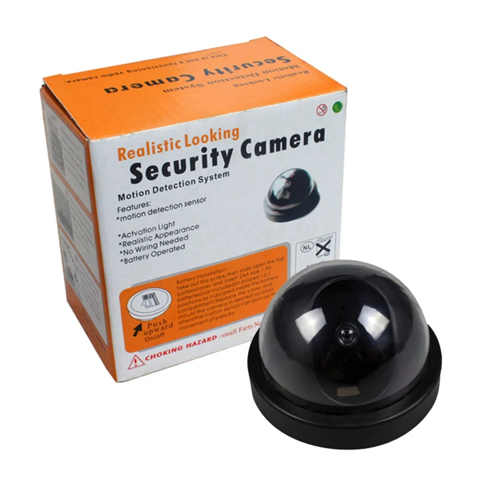 Муляж купольной камеры видеонаблюдения с мигающим красным светодиодом Security Camera Realistic Looking оптом
