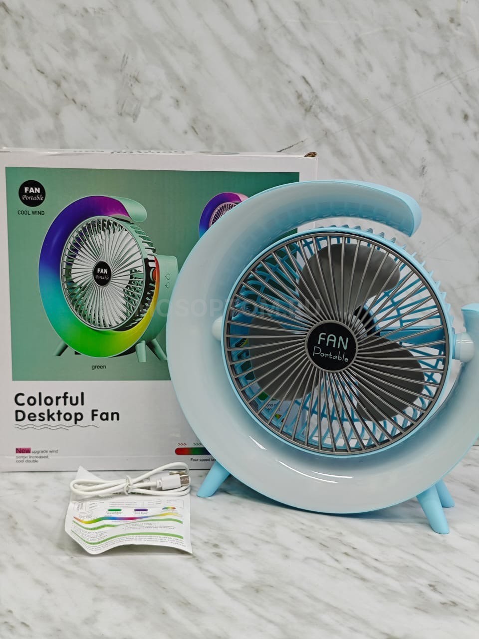 Вентилятор настольный с подсветкой Colorful Desktop Fan качество AAA оптом - Фото №14