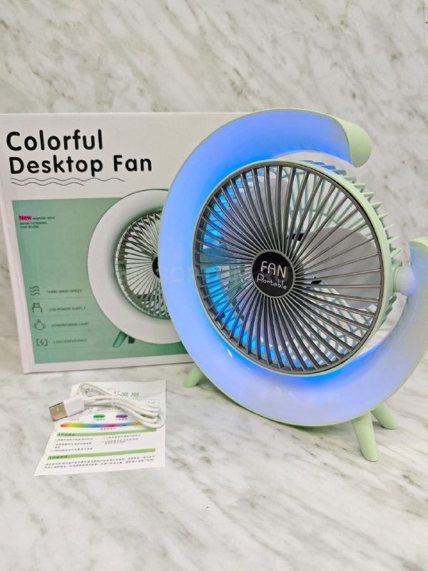 Вентилятор настольный с подсветкой Colorful Desktop Fan качество AAA оптом - Фото №15