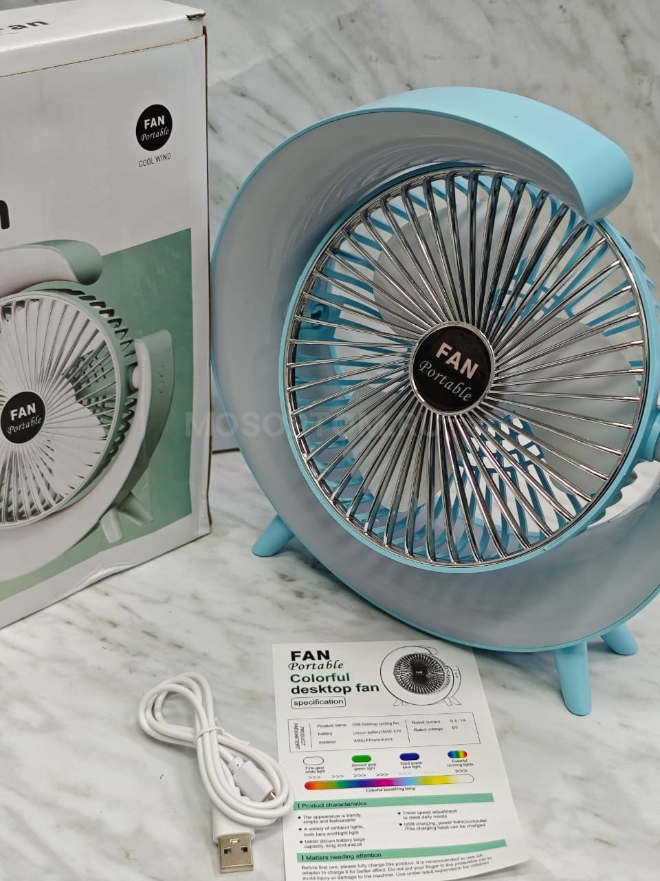 Вентилятор настольный с подсветкой Colorful Desktop Fan качество AAA оптом - Фото №16