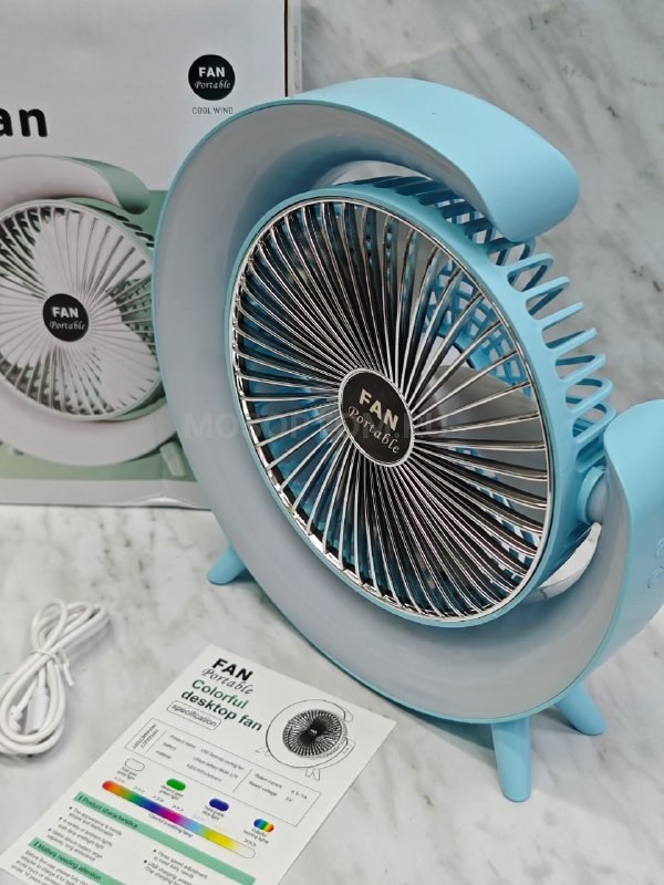 Вентилятор настольный с подсветкой Colorful Desktop Fan качество AAA оптом - Фото №17