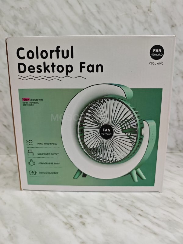 Вентилятор настольный с подсветкой Colorful Desktop Fan качество AAA оптом - Фото №18