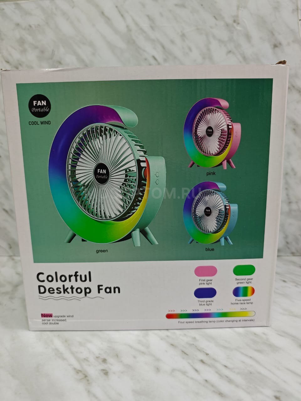 Вентилятор настольный с подсветкой Colorful Desktop Fan качество AAA оптом - Фото №19