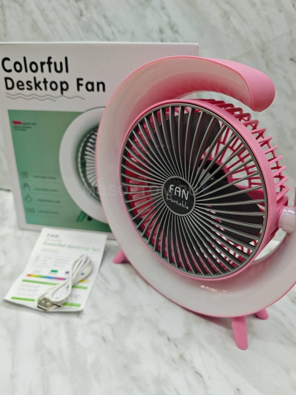 Вентилятор настольный с подсветкой Colorful Desktop Fan качество AAA оптом - Фото №20