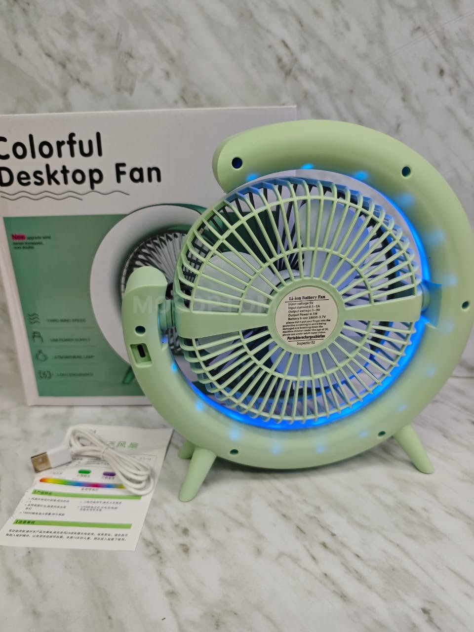 Вентилятор настольный с подсветкой Colorful Desktop Fan качество AAA оптом - Фото №21