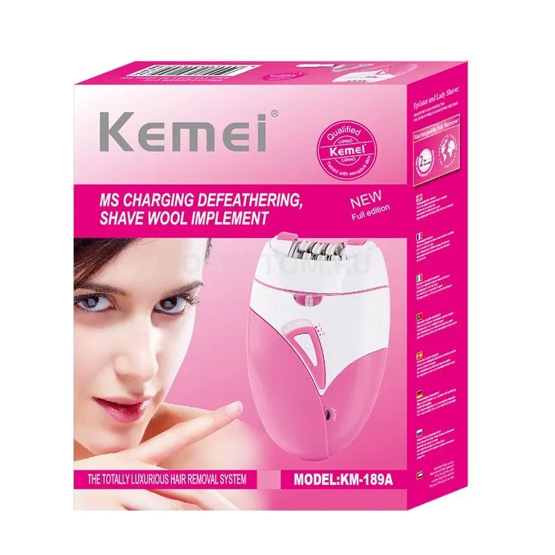 Эпилятор беспроводной для удаления волос на лице и теле Kemei KM-189A оптом