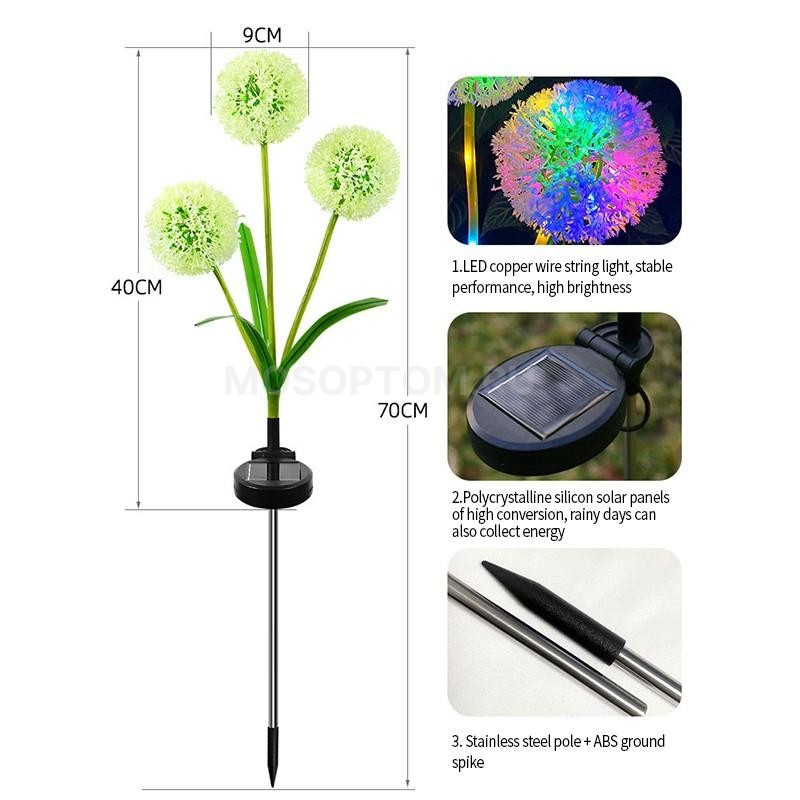 Светильник уличный на солнечной батарее Одуванчик оптом - Фото №2