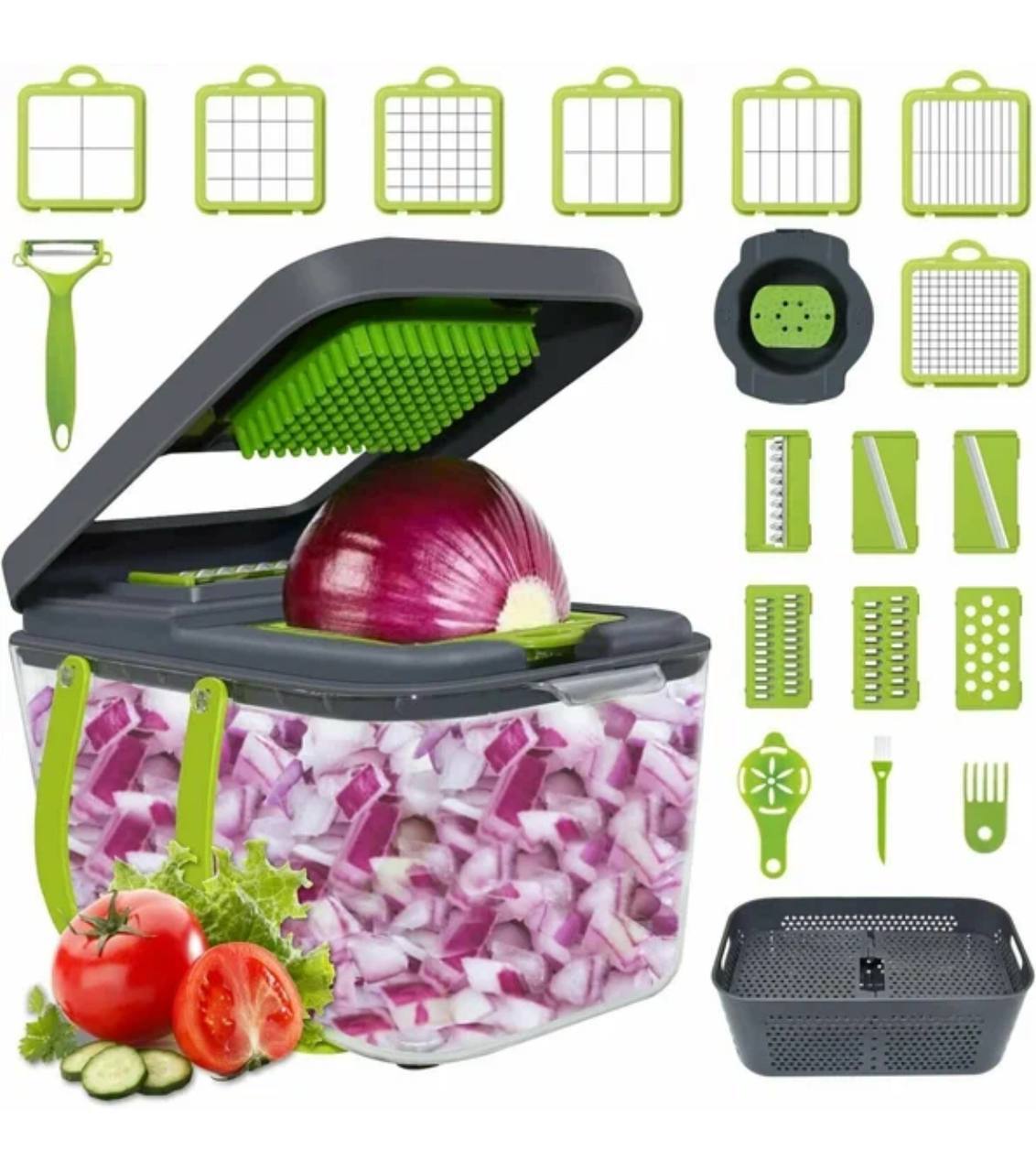 Многофункциональная овощерезка с контейнером Veggie Slicer 22в1 оптом - Фото №2