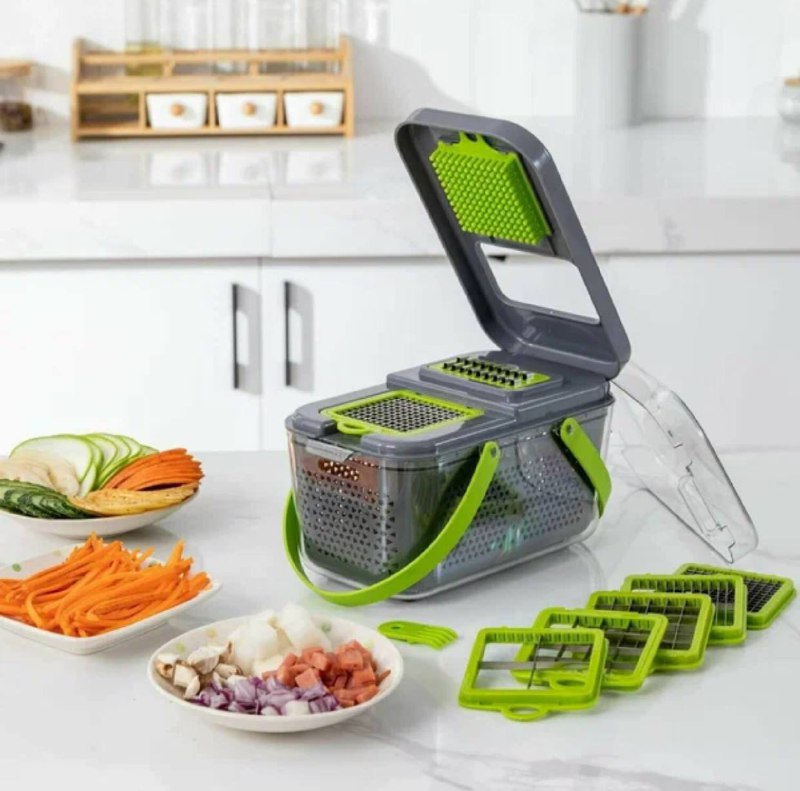 Многофункциональная овощерезка с контейнером Veggie Slicer 22в1 оптом - Фото №5