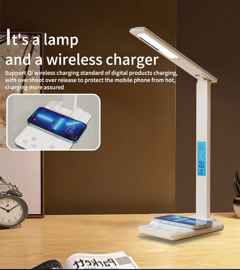 Светильник светодиодный складной настольный с сенсорным функционалом Wireless Charging Desk Lamp 10W оптом оптом - Фото №7